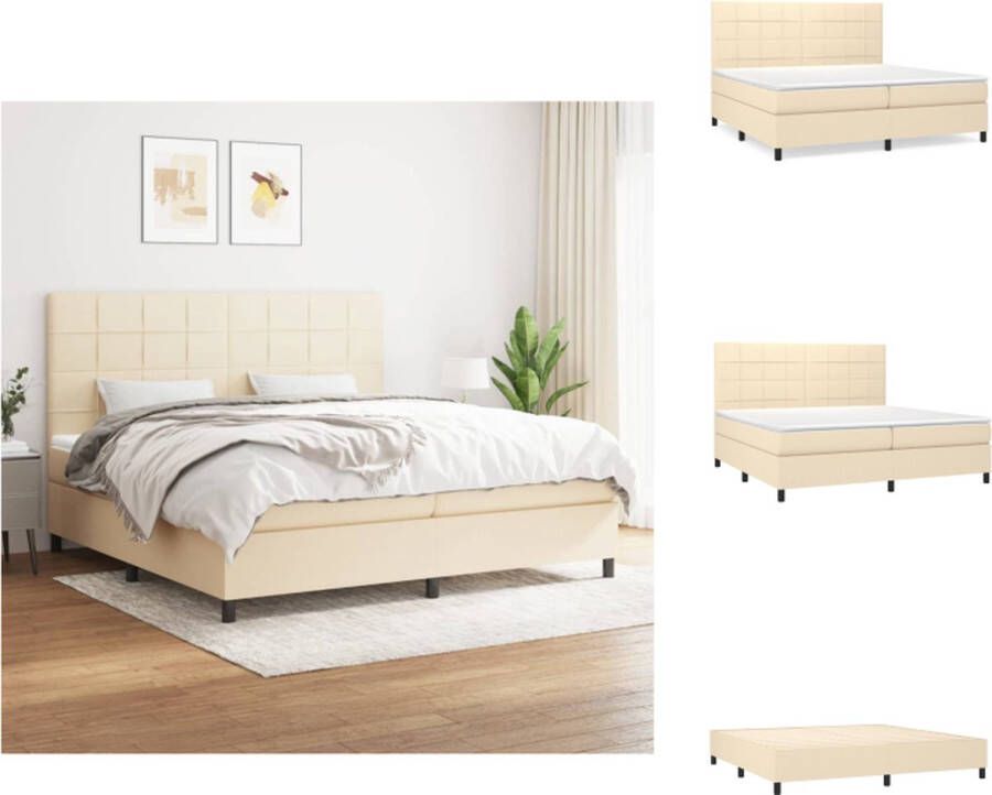 VidaXL Boxspringbed Bed met Pocketvering Matras Middelharde Ondersteuning Huidvriendelijk Topmatras 203x200x118 128 cm Bed