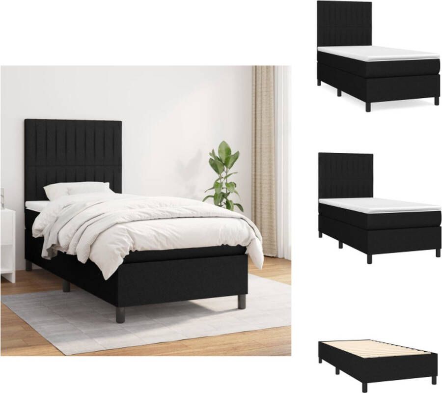 VidaXL Boxspringbed Comfort Bed 203 x 100 x 118 128 cm Pocketvering matras Bed