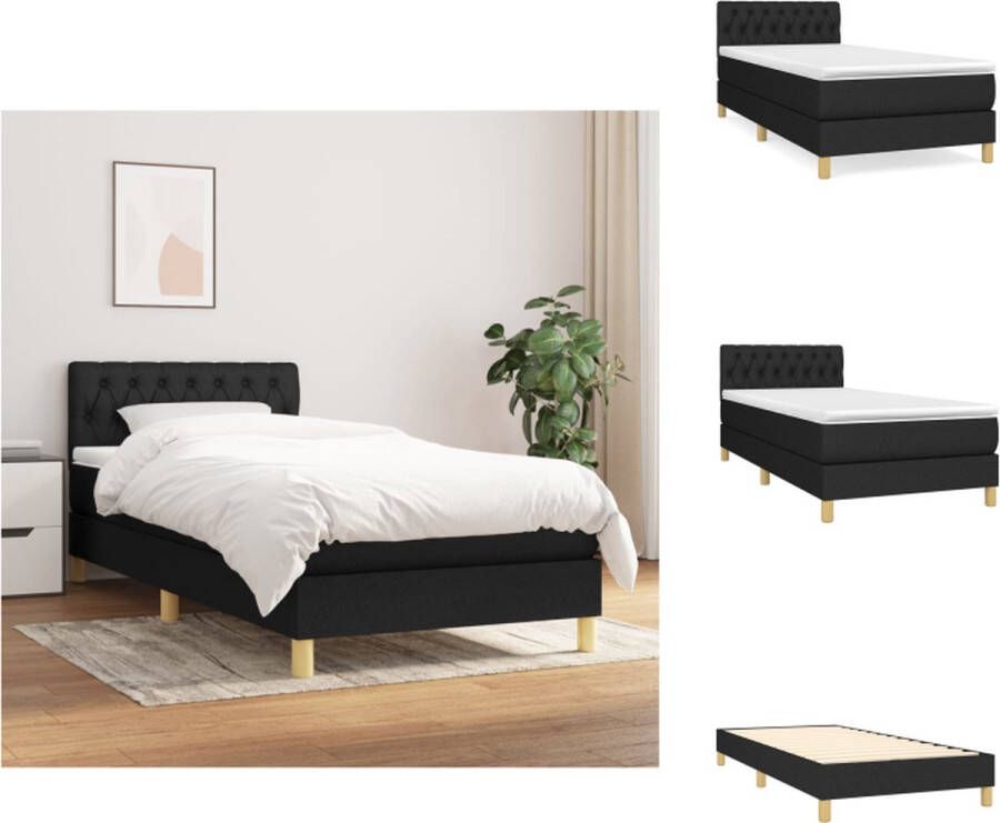 VidaXL Boxspringbed Comfort Bed matras 193x90x78 88 cm Zwart Bed