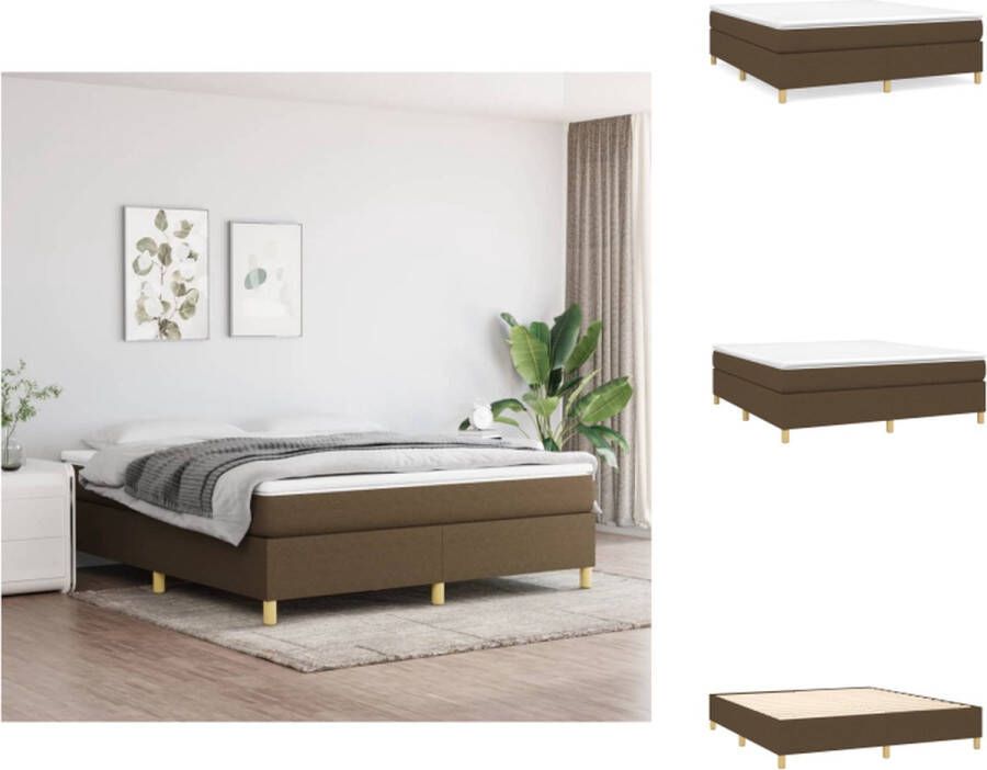 VidaXL Boxspringbed Donkerbruin 203 x 180 x 35 cm Pocketvering matras Middelharde ondersteuning Huidvriendelijk topmatras Multiplex lattenbodem Inclusief montagehandleiding Bed