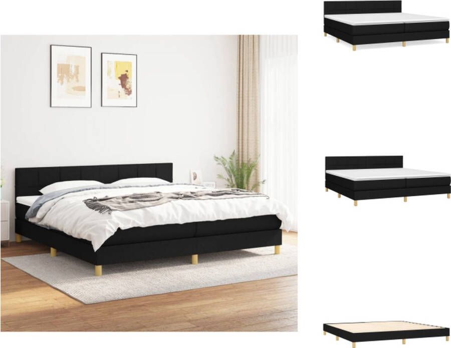 VidaXL Boxspringbed Luxe Slaapkamer 203x200x78 88 cm Zwarte stoffen bedframe Bed