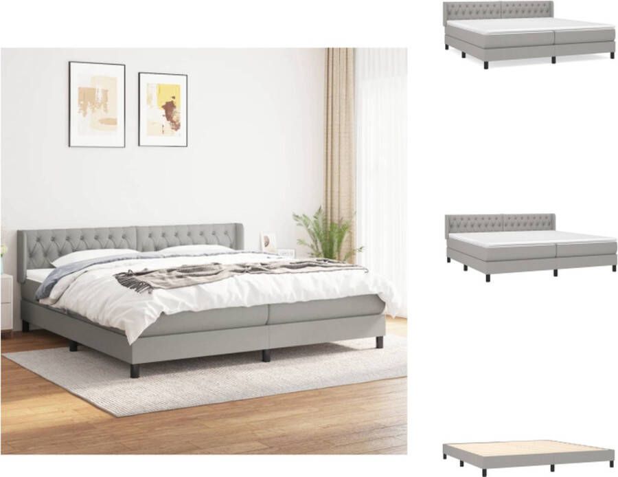 VidaXL Boxspringbed name Bed met Verstelbaar Hoofdbord Pocketvering Matras Middelharde Ondersteuning Huidvriendelijk Topmatras Bed