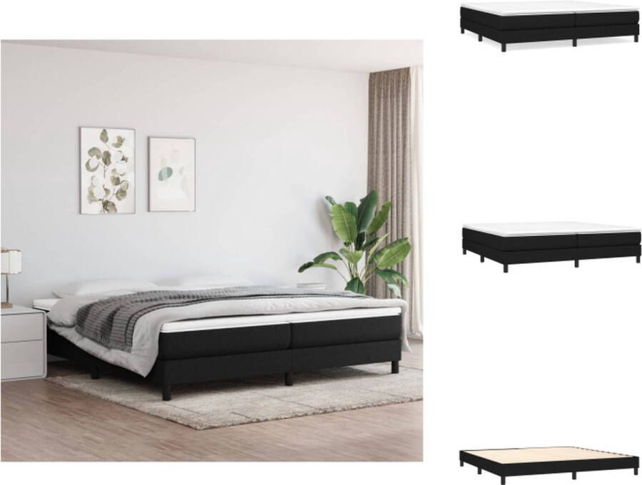 VidaXL Boxspringframe 203 x 200 x 25 cm Zwart stof Multiplex lattenbodem Bed