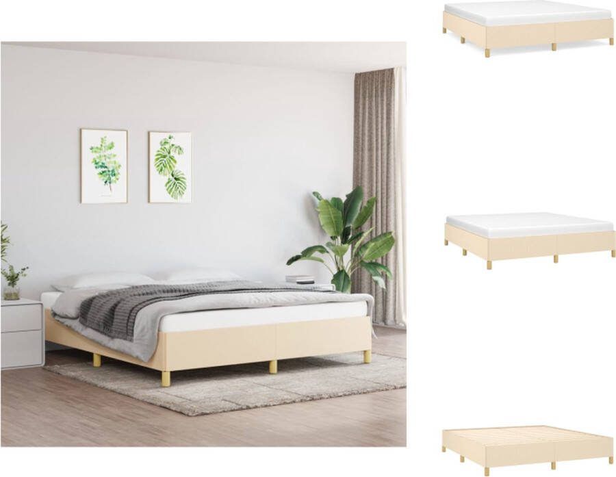 VidaXL Boxspringframe Crème 203 x 160 x 35 cm Duurzaam materiaal Bed