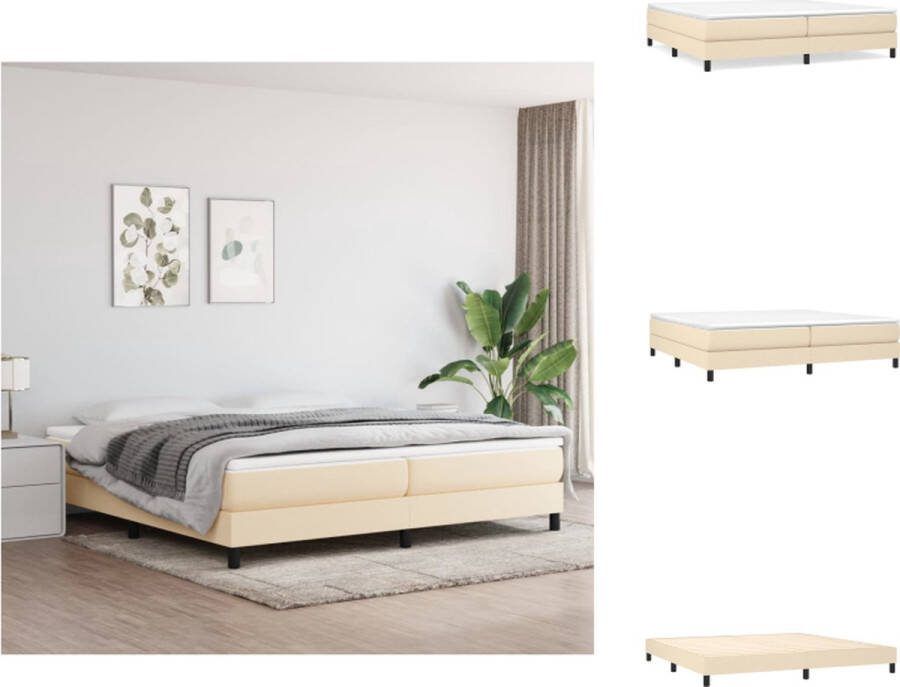 VidaXL Boxspringframe Crème 203 x 200 x 25 cm Duurzaam materiaal Bed