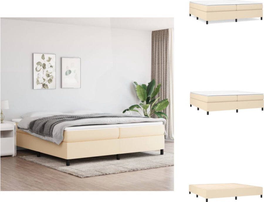 VidaXL Boxspringframe Crème 203 x 200 x 35 cm Stof Multiplex Bed