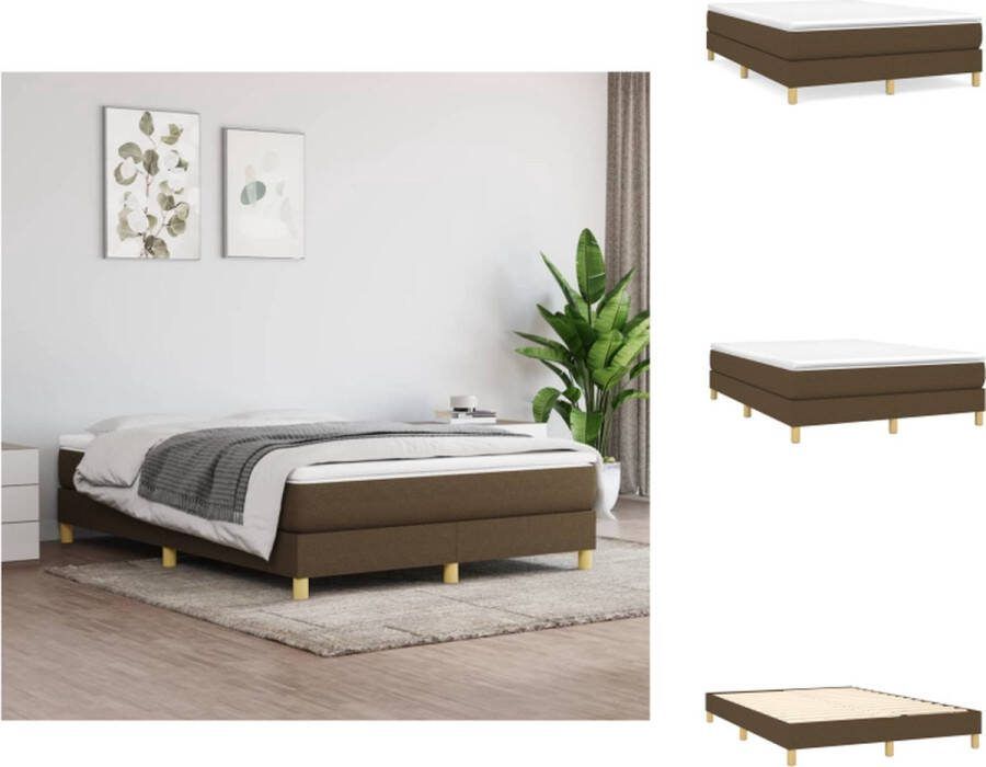 VidaXL Boxspringframe Donkerbruin 193 x 140 x 25 cm Eenvoudige montage Geschikt voor matras 140 x 190 cm Bed