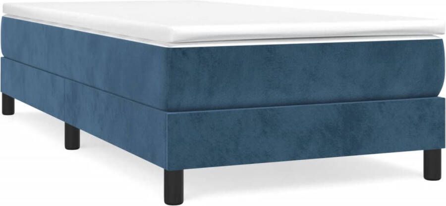 VidaXL Bedframe zonder matras 80x200 cm fluweel donkerblauw