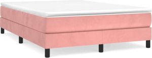 VidaXL Boxspringframe fluweel roze 140x200 cm