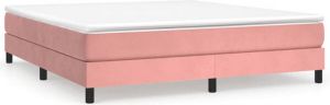 VidaXL Boxspringframe fluweel roze 160x200 cm