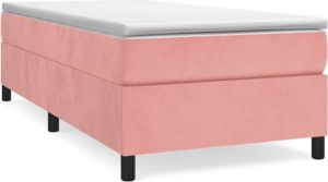 VidaXL Boxspringframe fluweel roze 90x190 cm