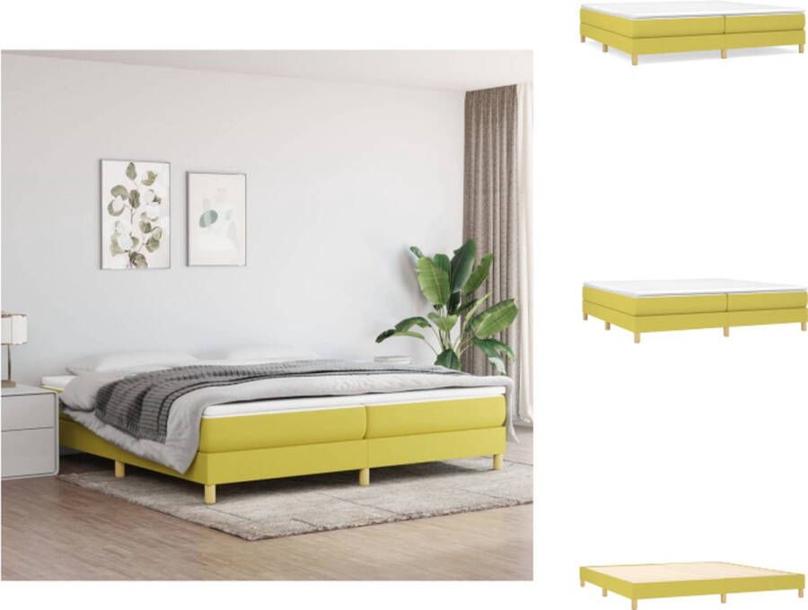 VidaXL Boxspringframe Groen 203 x 200 x 25 cm Duurzaam en Ademend Bed