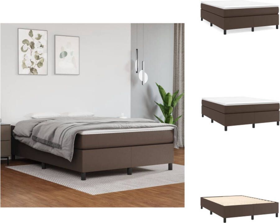 VidaXL Boxspringframe kunstleer 193x140x35 cm bruin Bed