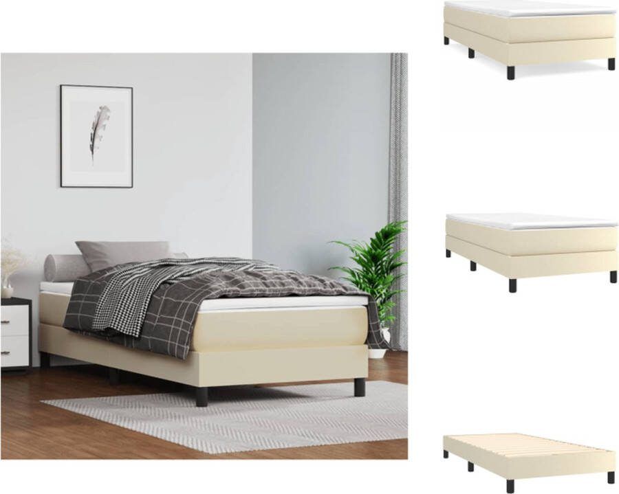 VidaXL Boxspringframe Kunstleer Crème 203 x 80 x 25 cm Voor 80 x 200 cm matras Bed