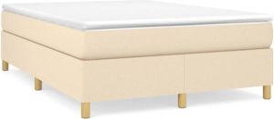 VidaXL Boxspringframe stof crèmekleurig 140x200 cm