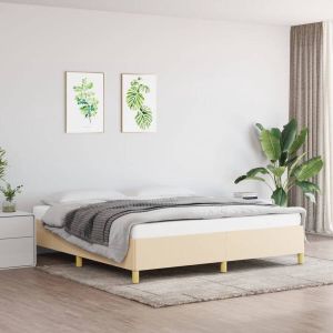VidaXL Boxspringframe stof crèmekleurig 180x200 cm