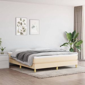 VidaXL Boxspringframe stof crèmekleurig 180x200 cm
