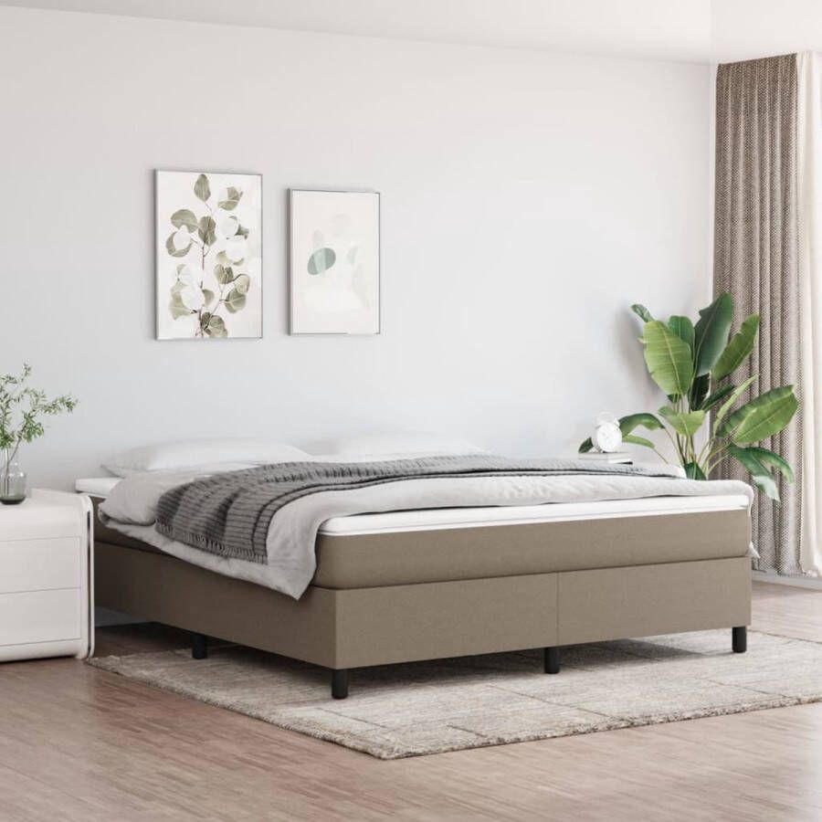 vidaXL Boxspringframe stof taupe 160x200 cm