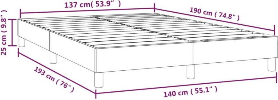 vidaXL -Boxspringframe-stof-zwart-140x190-cm