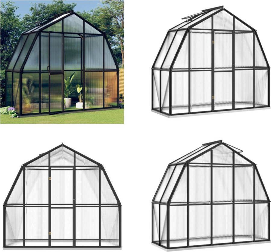 VidaXL Broeikas met basisframe 3-3 m² aluminium antracietkleurig Broeikas Broeikassen Tuinschuur Tuinhuis