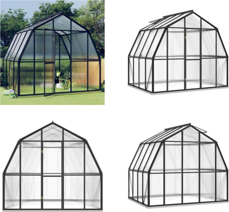 VidaXL Broeikas met basisframe 6-43 m² aluminium antracietkleurig Broeikas Broeikassen Tuinschuur Tuinhuis