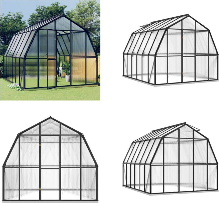VidaXL Broeikas met basisframe 9-53 m² aluminium antracietkleurig Broeikas Broeikassen Tuinschuur Tuinhuis