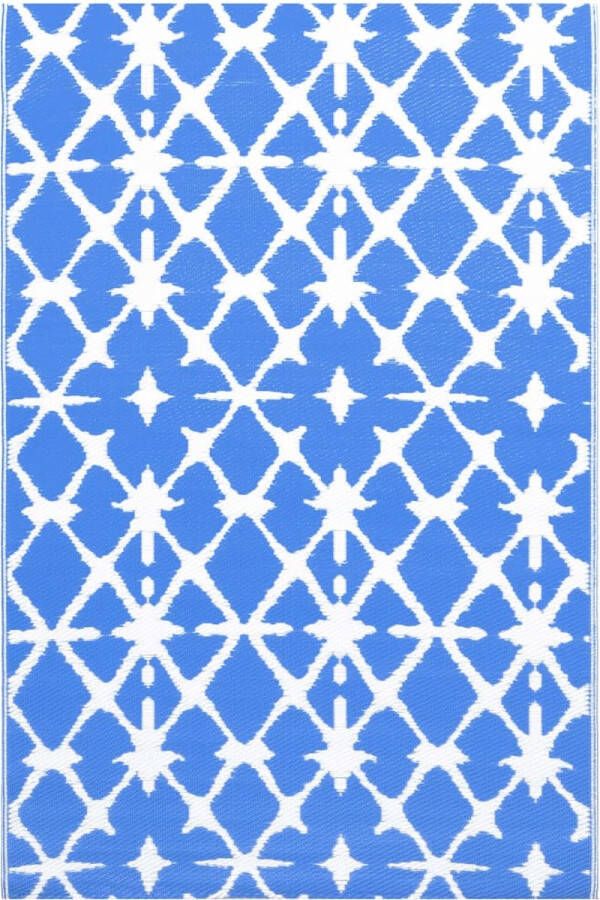 VidaXL -Buitenkleed-120x180-cm-PP-blauw-en-wit