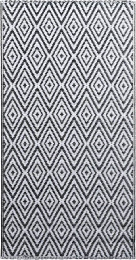 VidaXL -Buitenkleed-120x180-cm-PP-wit-en-zwart