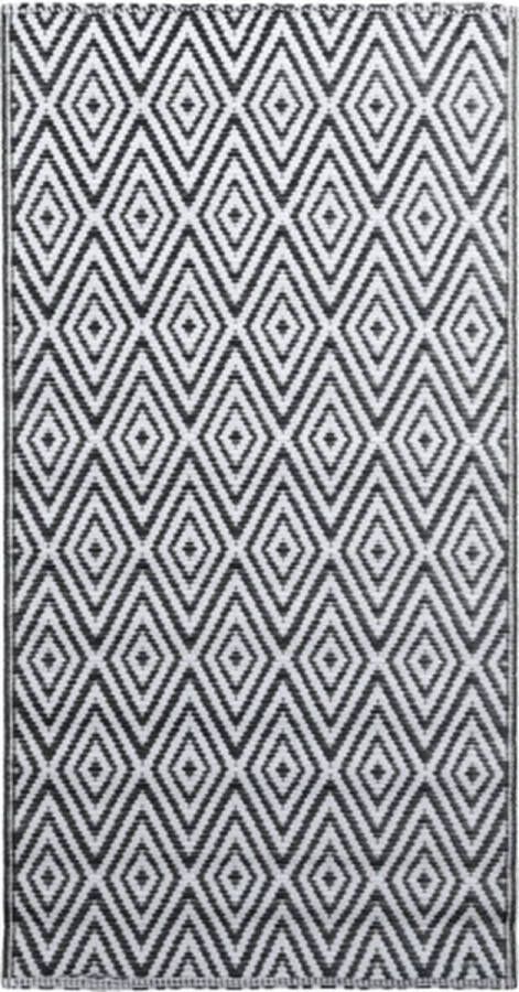 VidaXL -Buitenkleed-190x290-cm-PP-wit-en-zwart