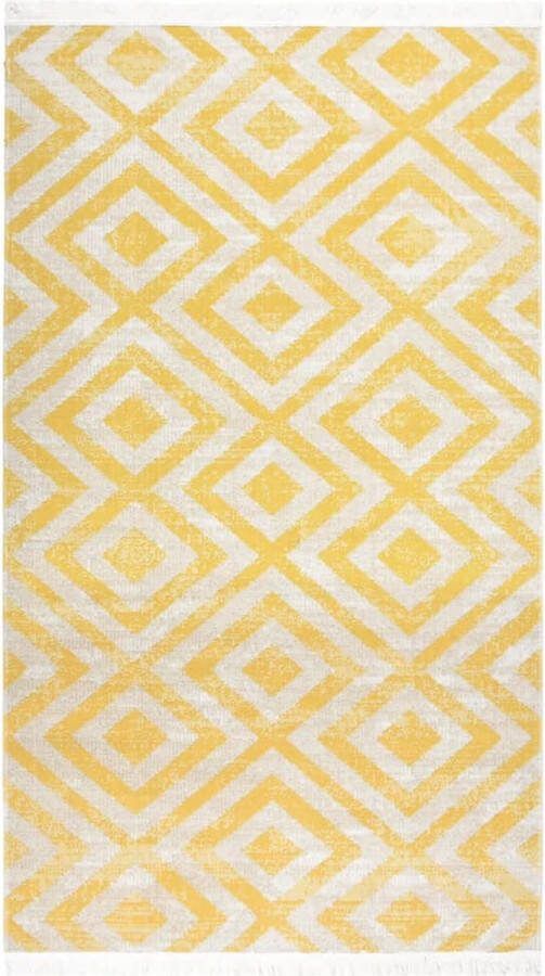 VidaXL -Buitenkleed-platgeweven-100x200-cm-geel
