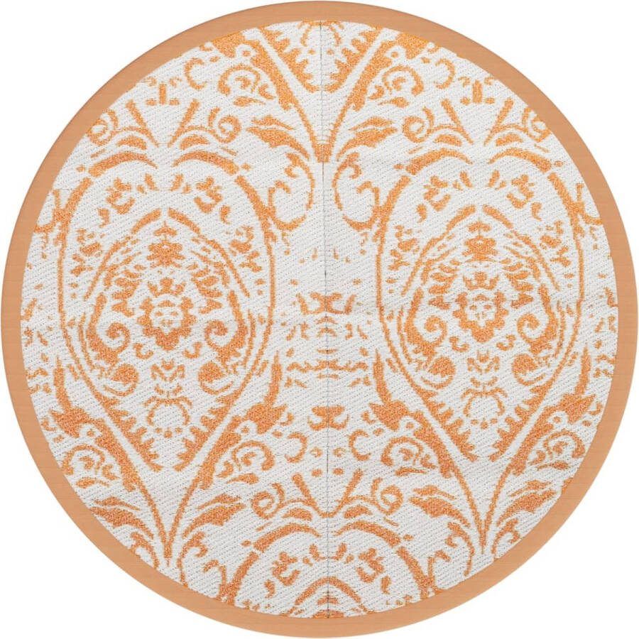 VidaXL Buitentapijt Ø200 cm polypropeen oranje en wit