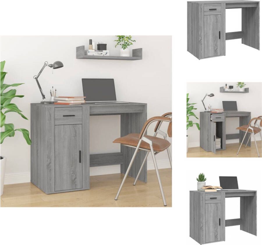 VidaXL bureau 100 x 49 x 75 cm grijs sonoma eiken Bureau