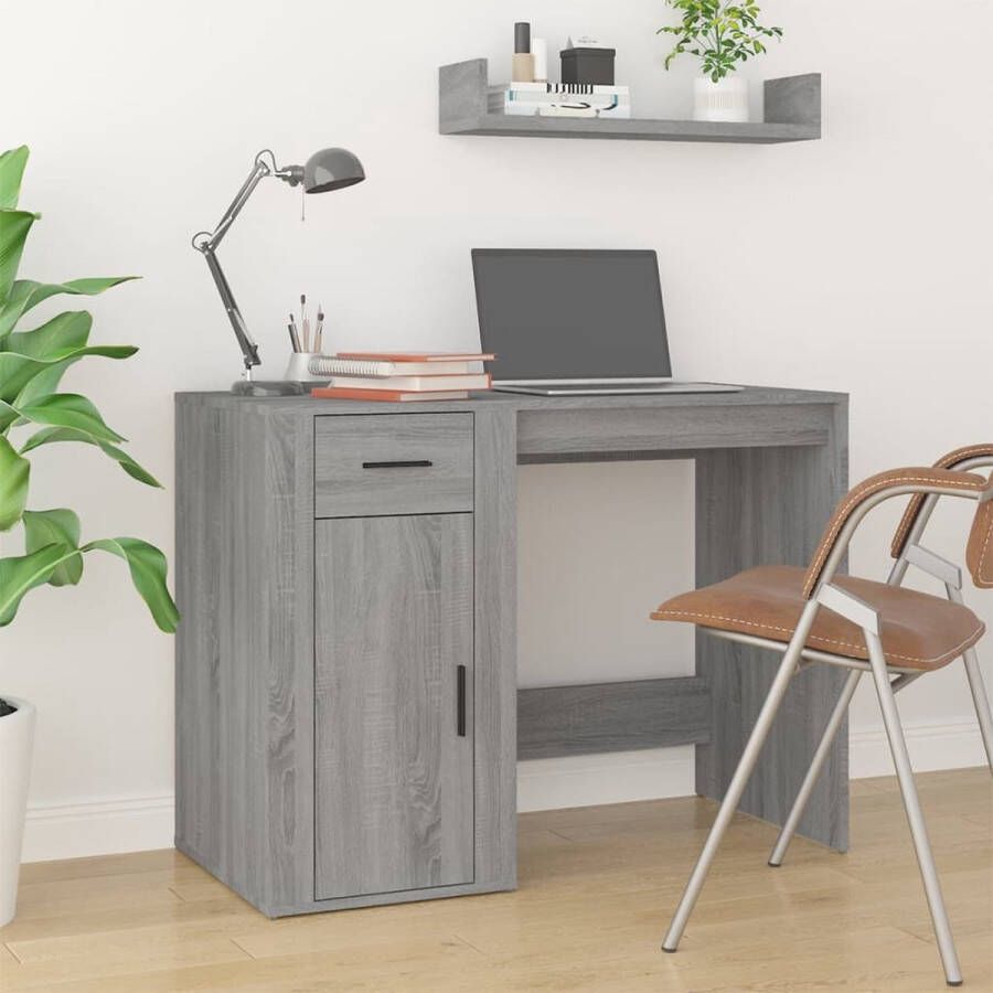 VidaXL Bureau 100x49x75 cm spaanplaat grijs