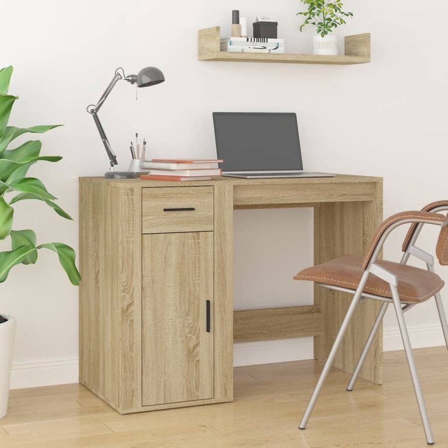 VidaXL Bureau 100x49x75 cm spaanplaat lichtbruin