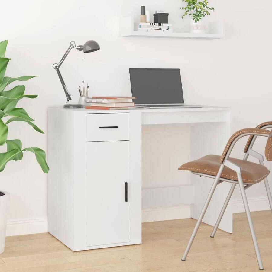 VidaXL Bureau 100x49x75 cm spaanplaat wit