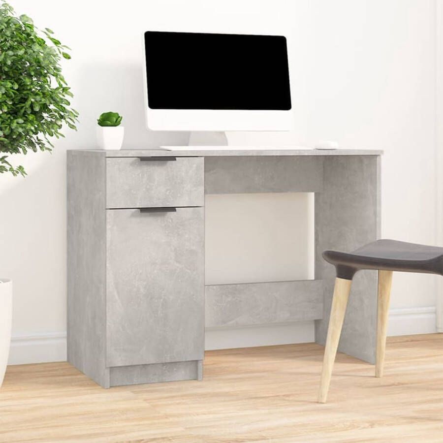 VidaXL Bureau 100x50x75 cm spaanplaat betongrijs