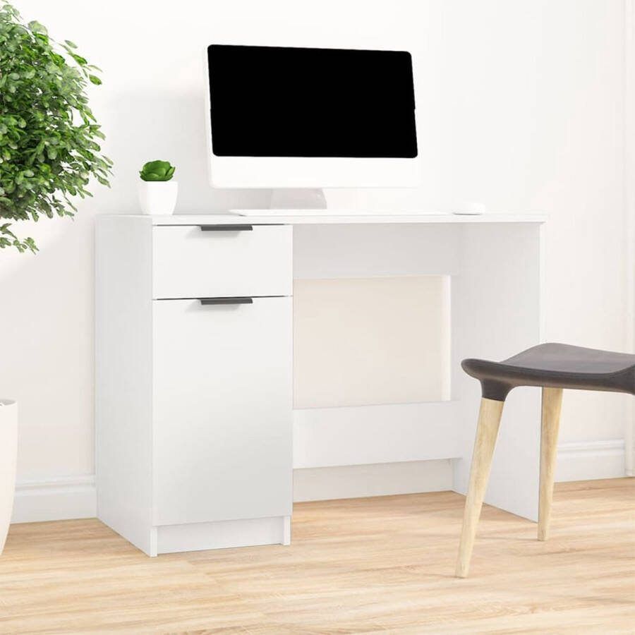 VidaXL Bureau 100x50x75 cm spaanplaat wit