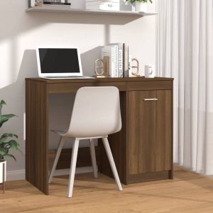 VidaXL Bureau 100x50x76 Cm Bewerkt Hout Bruineikenkleurig