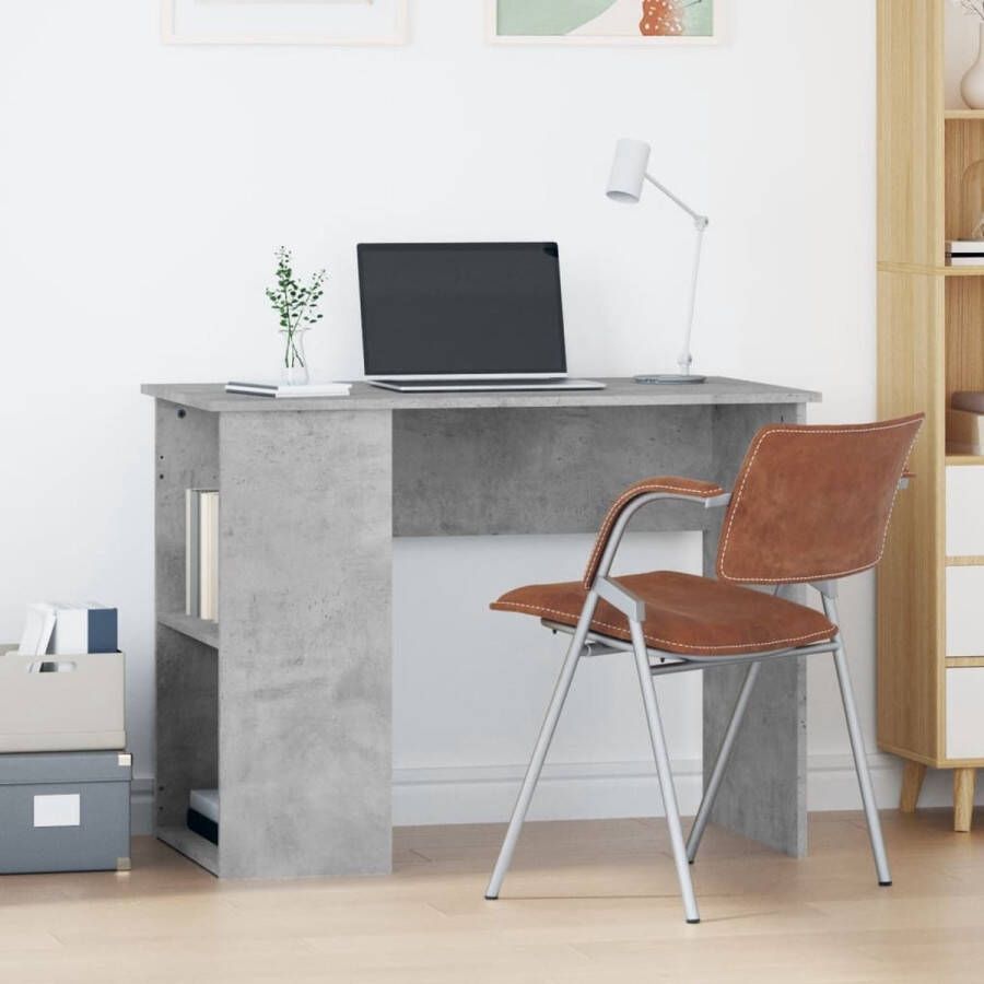 VidaXL Bureau 100x55x75 cm spaanplaat betongrijs