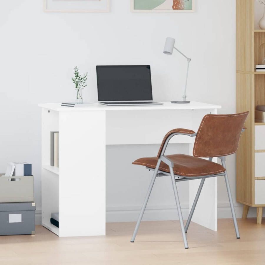 VidaXL Bureau 100x55x75 cm spaanplaat wit