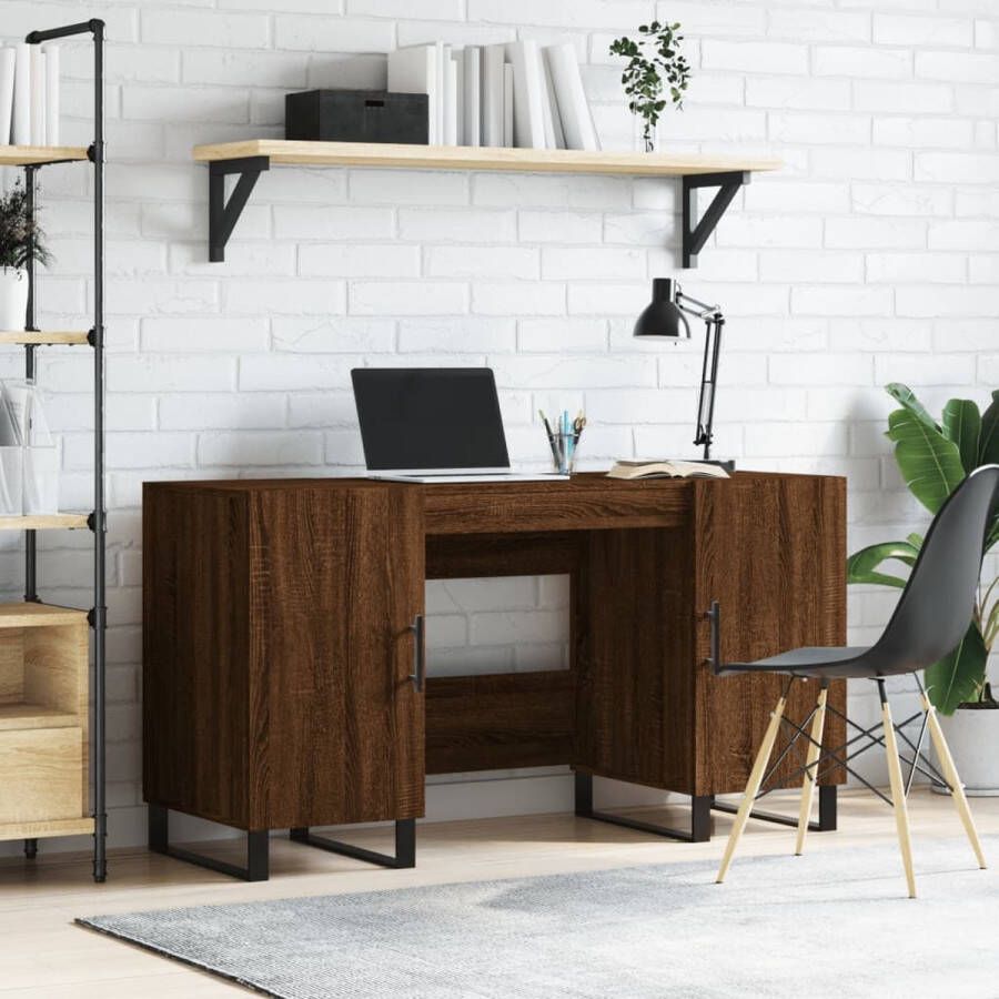 VidaXL Bureau 140x50x75 cm spaanplaat bruin eiken