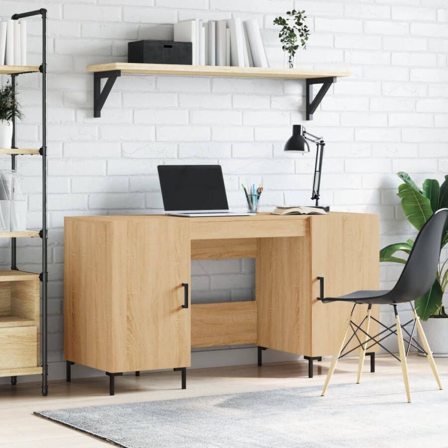 VidaXL Bureau 140x50x75 cm spaanplaat lichtbruin