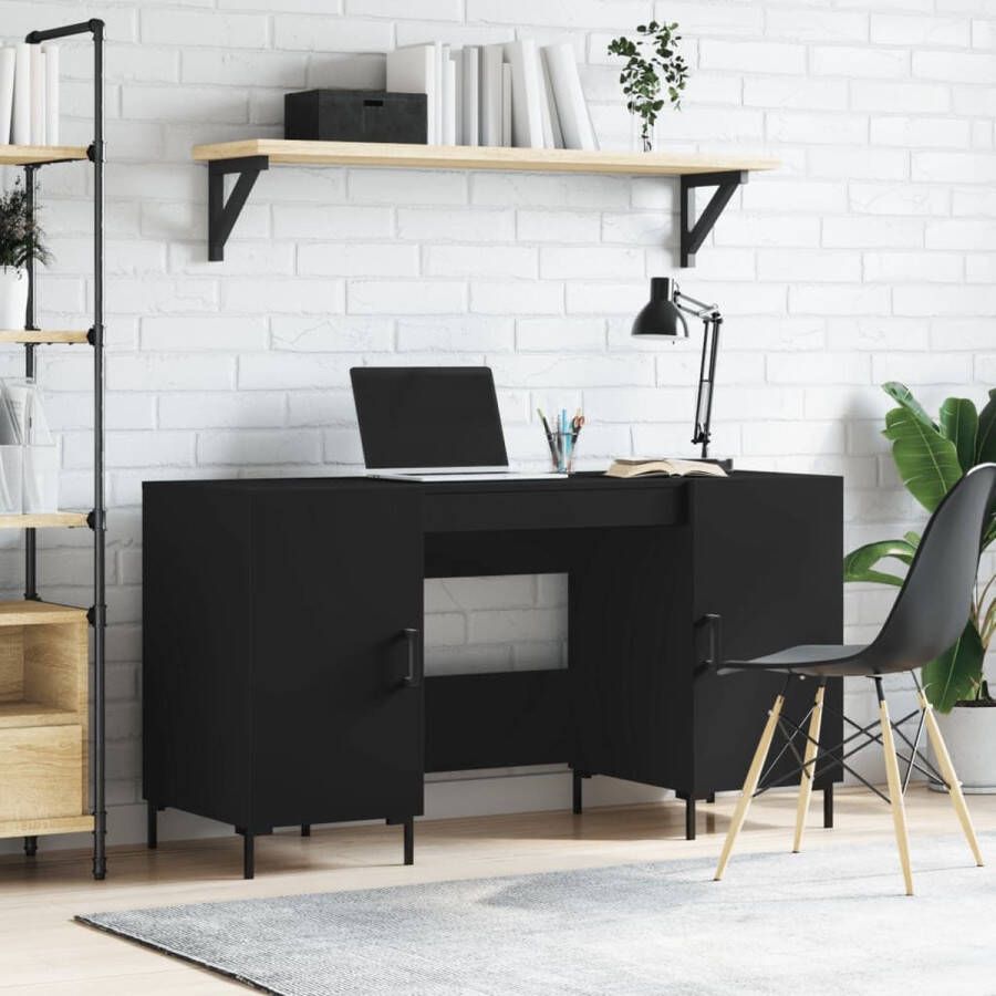 VidaXL Bureau 140x50x75 cm spaanplaat zwart