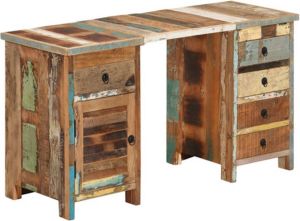 VidaXL Bureau 140x50x77 cm massief gerecycled hout