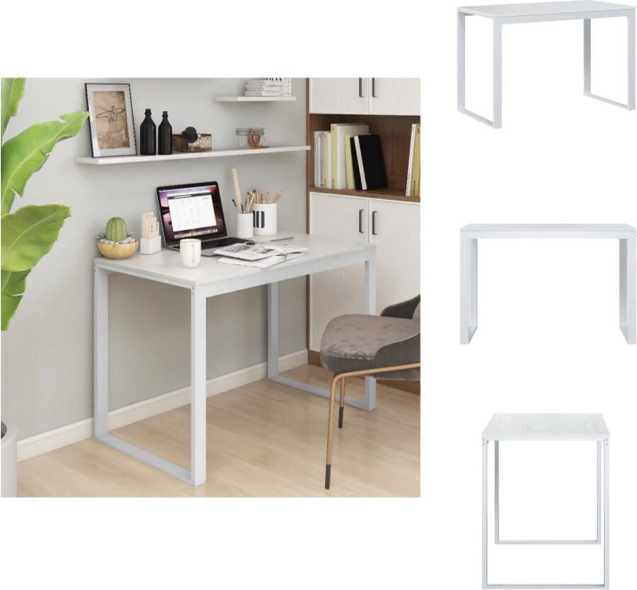 VidaXL Bureau Industrieel 110 x 60 x 73 cm Wit Bureau