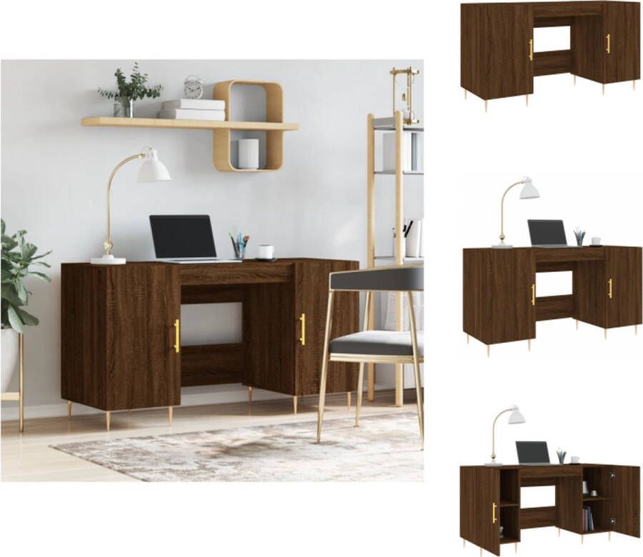 VidaXL Bureau Industriële Stijl 140 x 50 x 75 cm Bruineiken Bureau