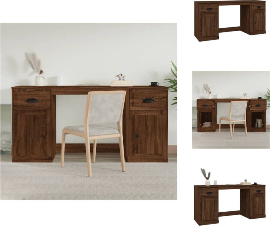 VidaXL Bureau Kast 154.5 x 50 x 75 cm bruineiken Duurzaam materiaal Bureau