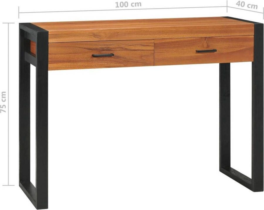 VidaXL -Bureau-met-2-lades-100x40x75-cm-gerecycled-teakhout