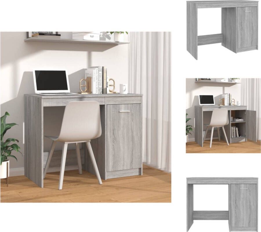 VidaXL Bureau Modern Bureau 100 x 50 x 76 cm Grijs Sonoma Eiken Bureau