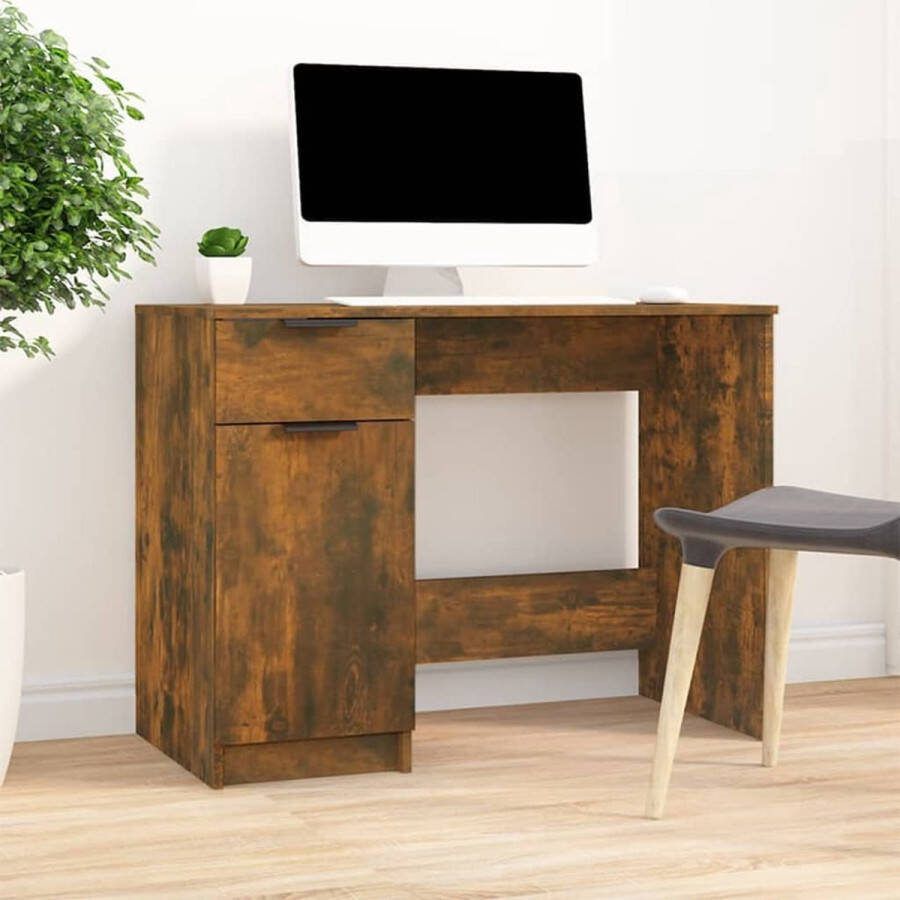 VidaXL Bureau spaanplaat 100x50x75 cm kleur smoked eiken